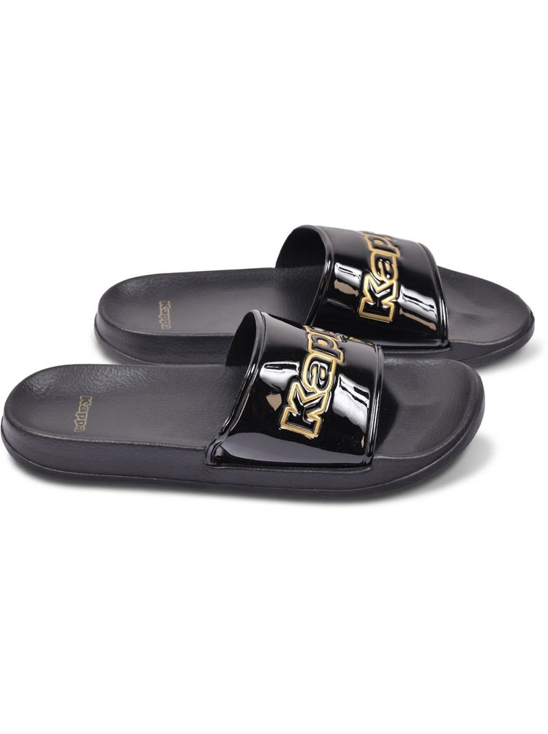KAPPA Claquette Femme Piscine Glitter Glossy Léopard Noir - Kiabi