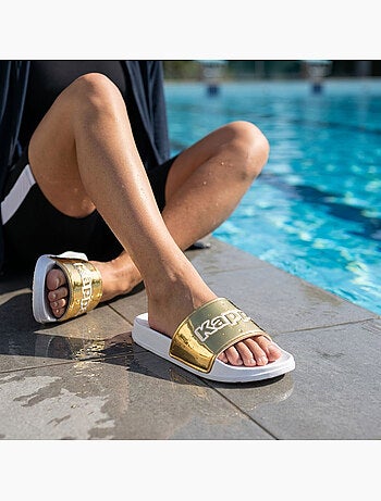 Kappa claquette femme piscine glitter glossy léopard