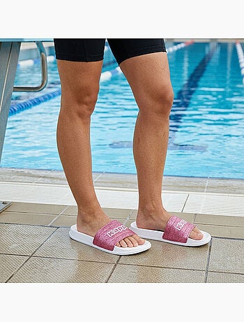 Kappa claquette femme piscine glitter glossy léopard