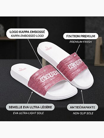Kappa claquette femme piscine glitter glossy léopard