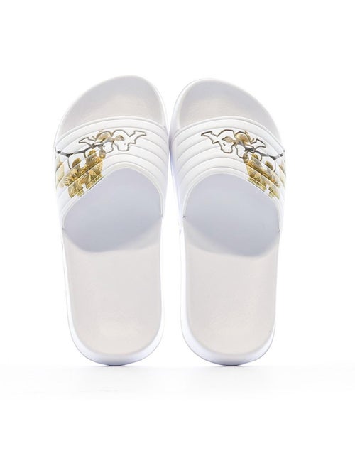 Kappa Noles Dames Slippers Wit/Bruin - Kiabi Kappa Noles Dames Slippers Wit/Bruin - Kiabi