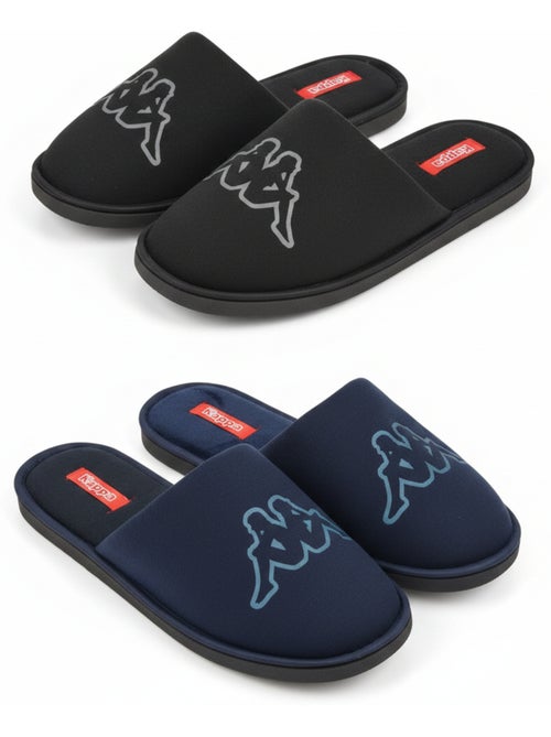 KAPPA Pantoufles Mules Homme Moletonnées Logo Omini Pack 2 Paires - Kiabi KAPPA Pantoufles Mules Homme Moletonnées Logo Omini Pack 2 Paires - Kiabi