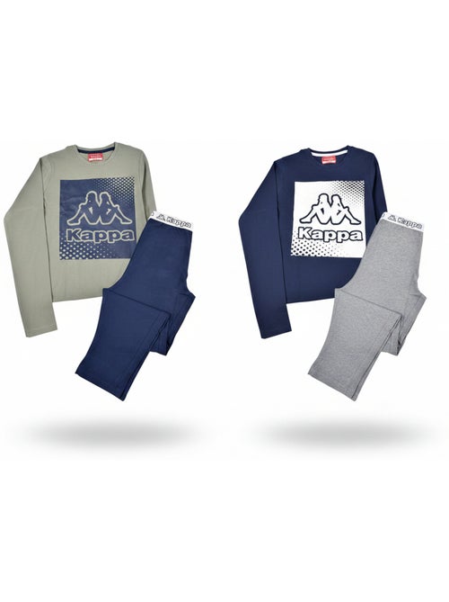 KAPPA Pyjama Long Garçon Pack de 2 Coton Logo Omini Col Rond Manches Longues - Kiabi KAPPA Pyjama Long Garçon Pack de 2 Coton Logo Omini Col Rond Manches Longues - Kiabi