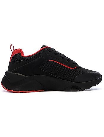 Kappa safir 2s jongens sneakers zwart/rood met logo