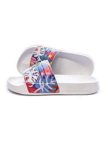 Kappa sarty 2 meisjes bloemen badslippers wit
