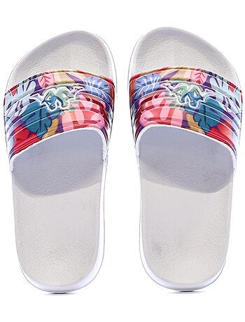 Kappa sarty 2 meisjes bloemen badslippers wit