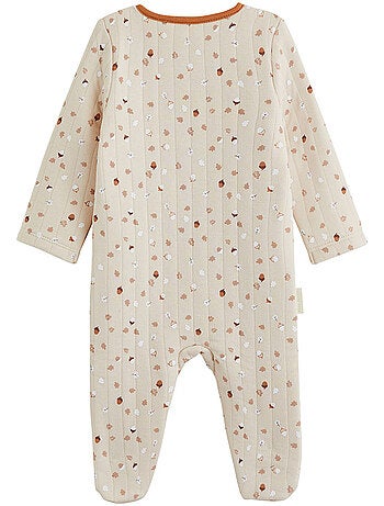 Karamelkleurige gewatteerde babypyjama met brugsluiting