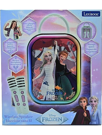 Karaoke bluetooth la reine des neiges avec 2 micros sans fil