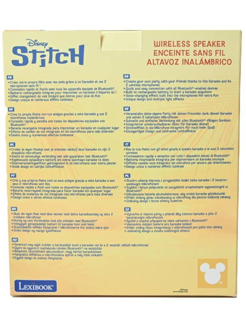 Karaoke bluetooth stitch avec 2 micros sans fil Multicolore - Kiabi