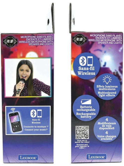 Karaoke microphone bluetooth/sans fil avec effets sonores et lumineux - Kiabi Karaoke microphone bluetooth/sans fil avec effets sonores et lumineux - Kiabi