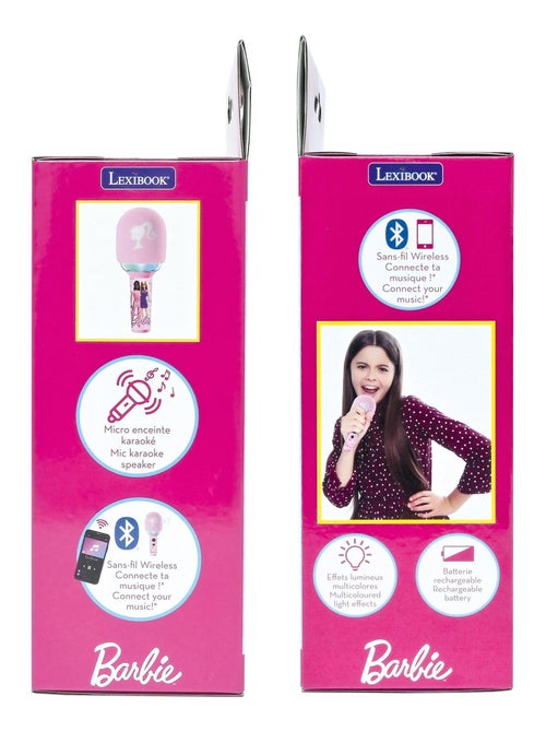 Karaoke microphone bluetooth/sans fil barbie avec effets sonores et lumineux - Kiabi Karaoke microphone bluetooth/sans fil barbie avec effets sonores et lumineux - Kiabi
