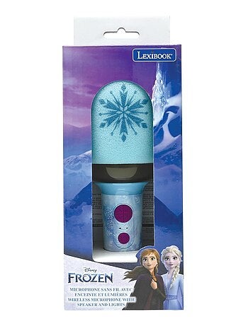 Karaoke microphone bluetooth/sans fil la reine des neiges avec effets sonores et lumineux