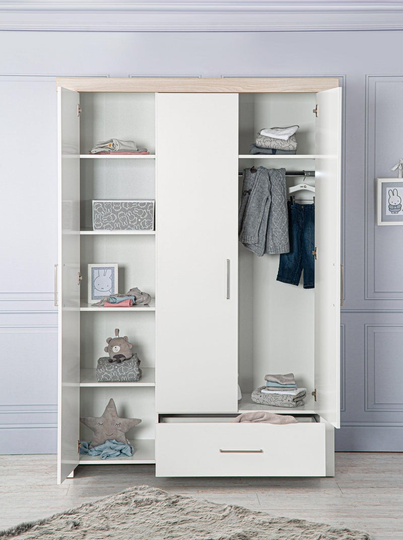 Kast met 3 deuren en 1 lade - roba 'lucy' Wit - Kiabi