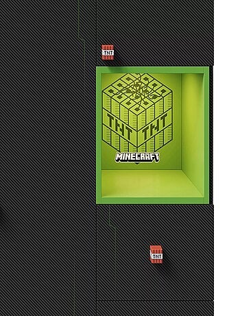 Kast met 3 deuren en 3 lades met LED 'Roba' - Minecraft