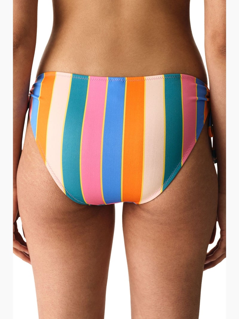 Katelyn ring gestreept bikinibroekje met middelhoge taille penti Blauw Oranje - Kiabi