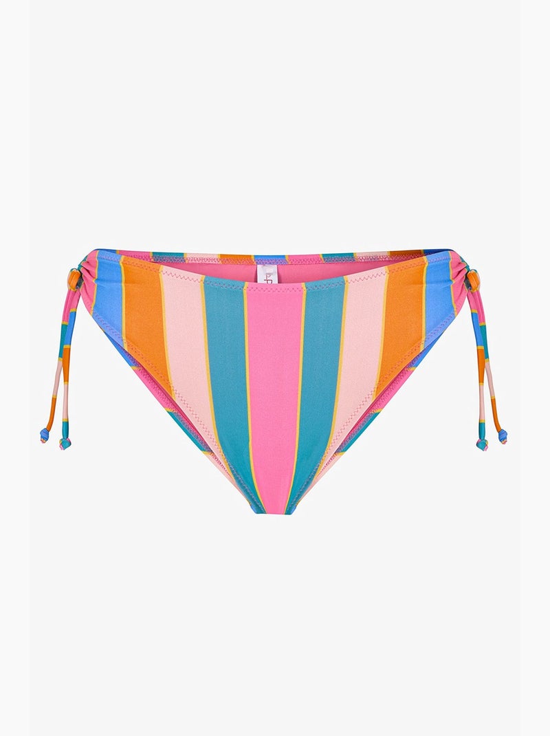 Katelyn ring gestreept bikinibroekje met middelhoge taille penti Blauw Oranje - Kiabi