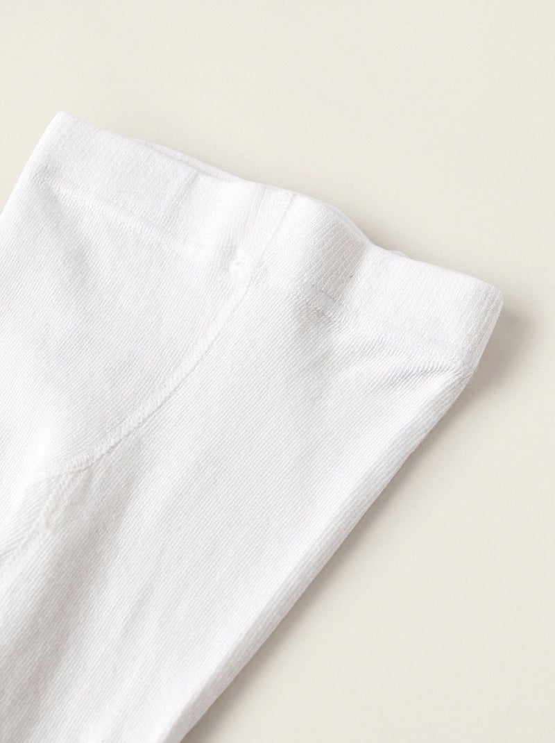 Katoenen anti-pilling panty Wit - Kiabi
