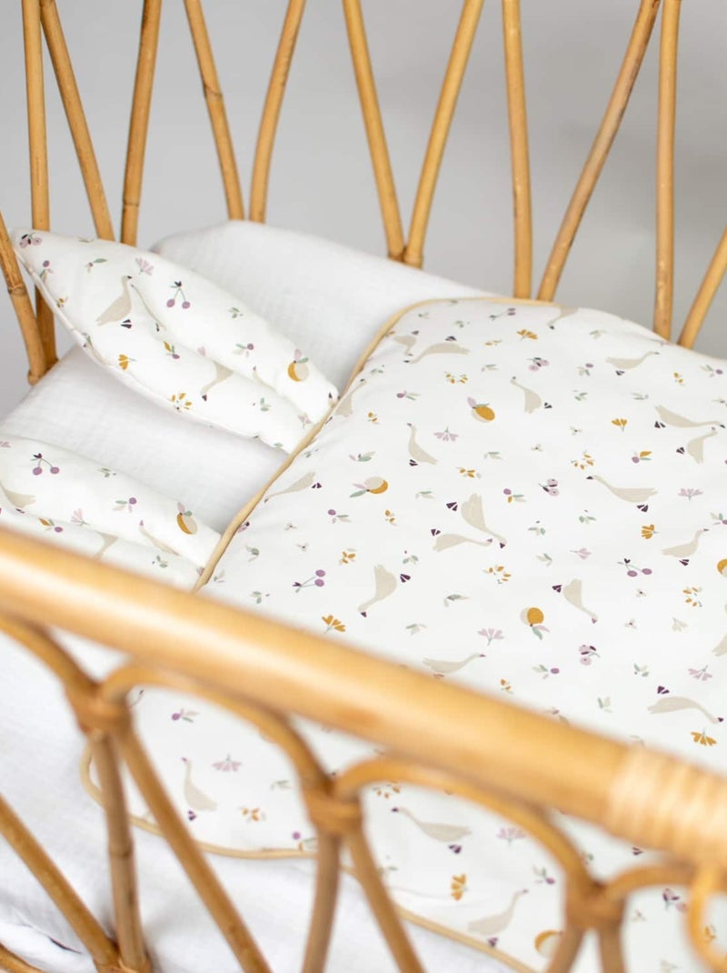 Katoenen babykussen plat en omkeerbaar Beige - Kiabi