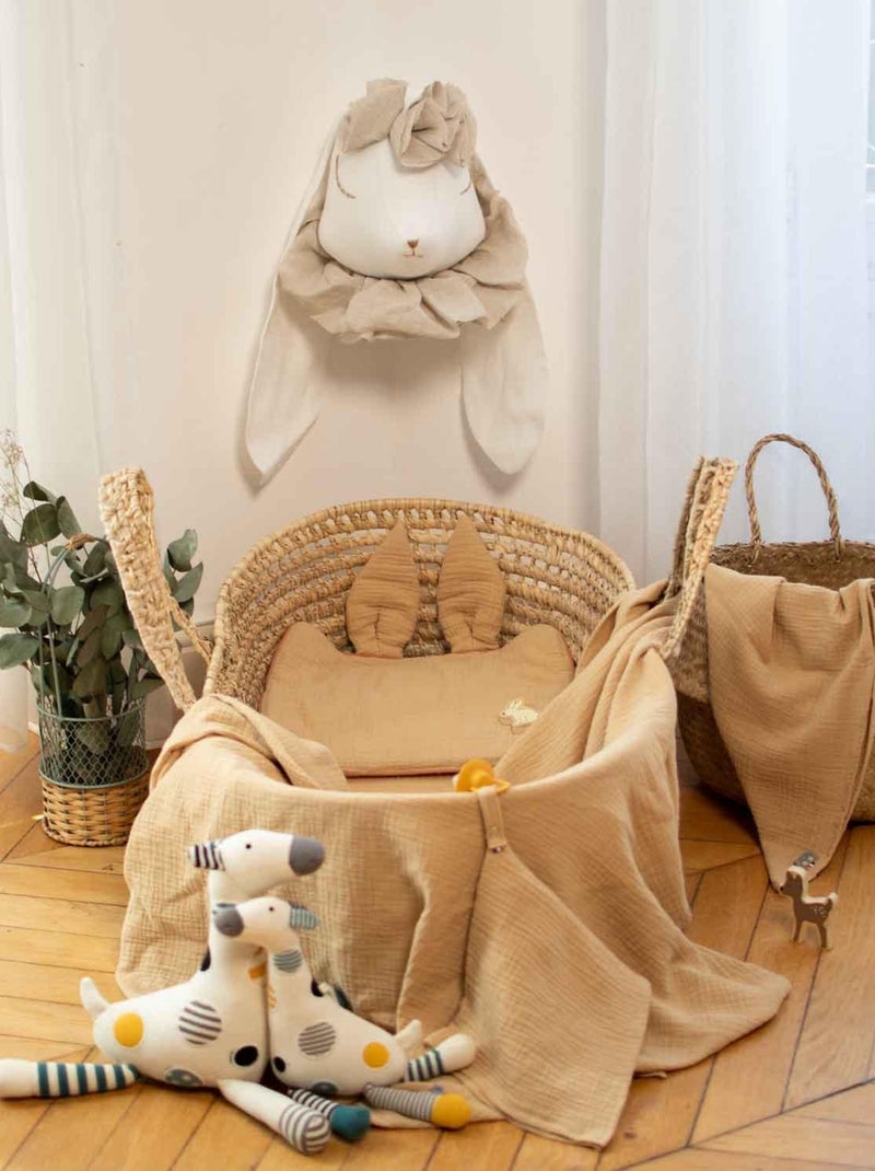 Katoenen babykussen plat en omkeerbaar Beige - Kiabi