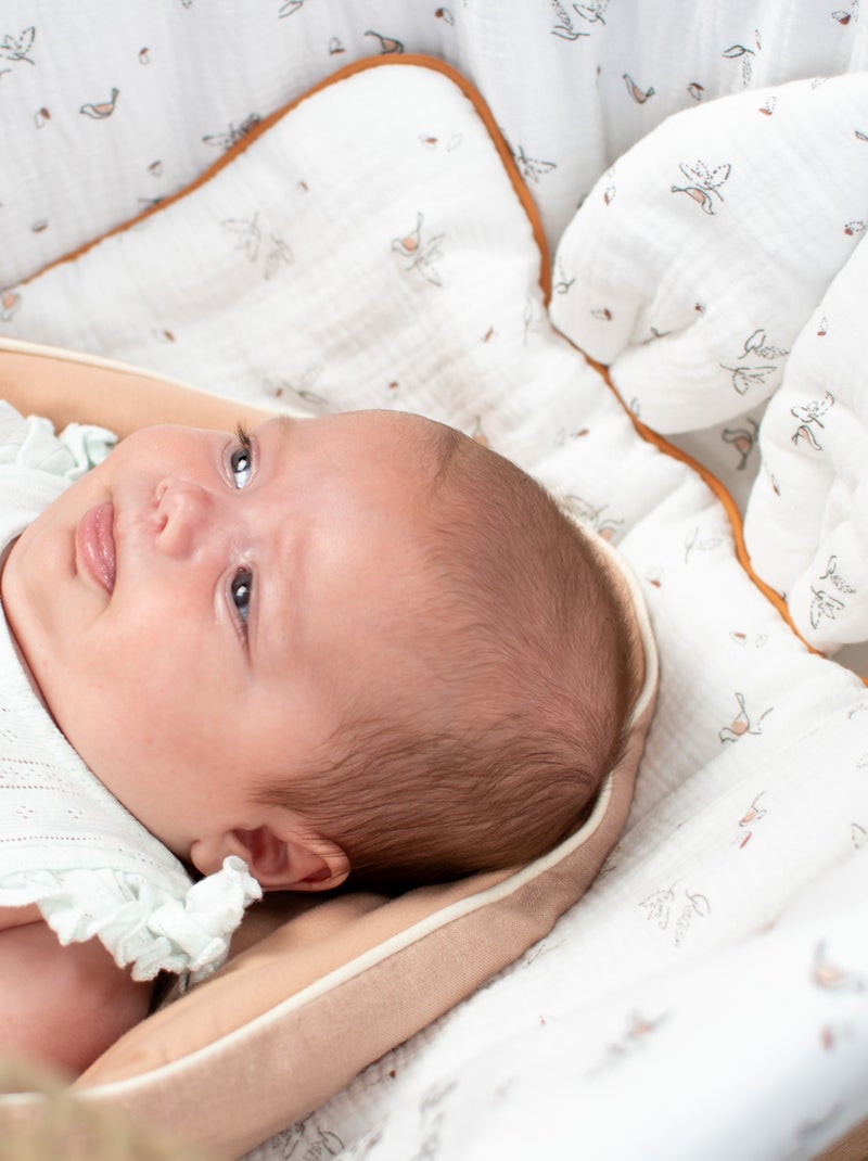 Katoenen babykussen plat en omkeerbaar Wit - Kiabi