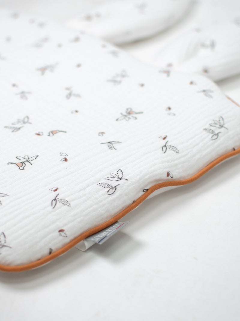 Katoenen babykussen plat en omkeerbaar Wit - Kiabi