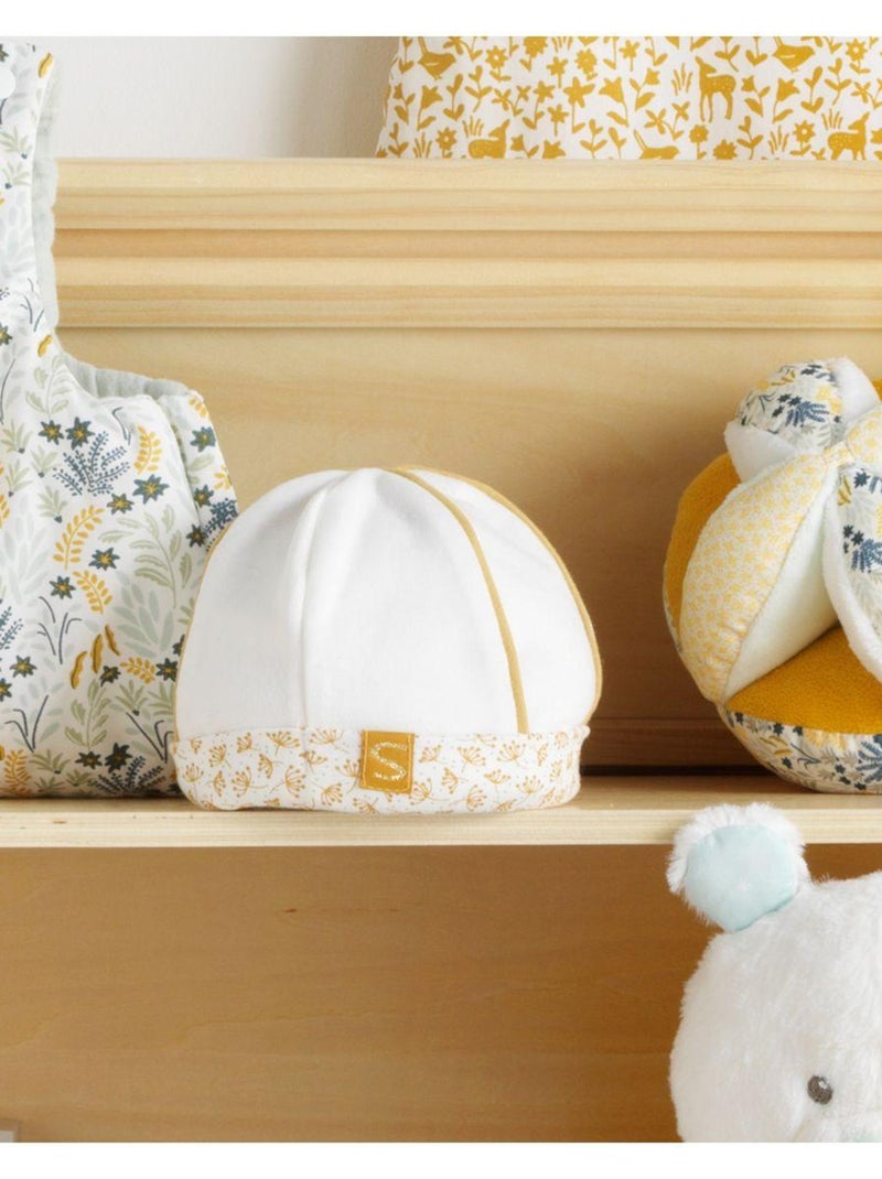 Katoenen babymutsje Wit Geel - Kiabi