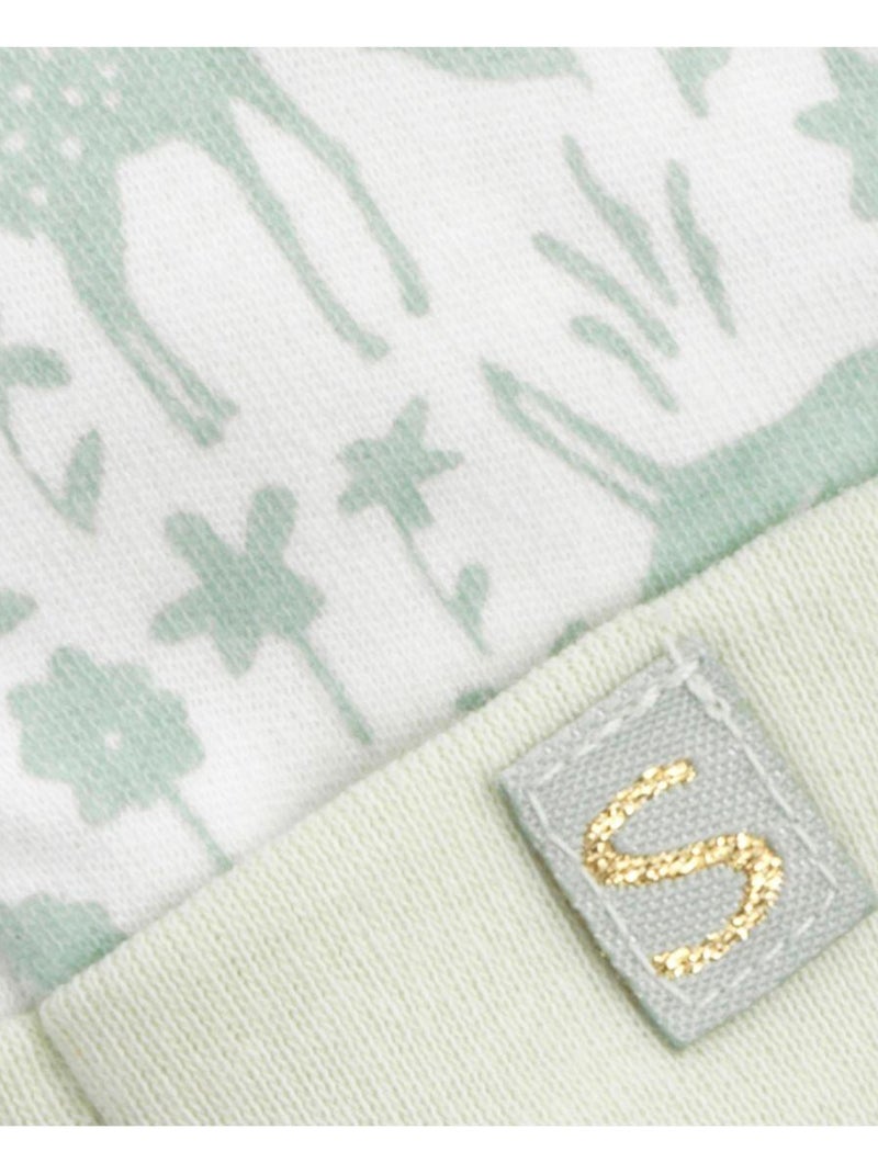 Katoenen babymutsje Wit Groen - Kiabi