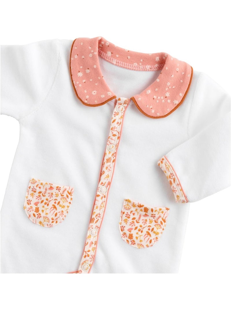 Katoenen babypyjama Wit Roze - Kiabi