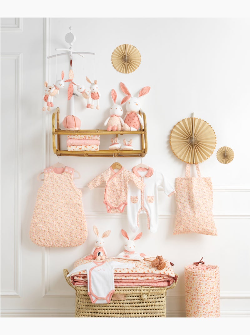 Katoenen babypyjama Wit Roze - Kiabi