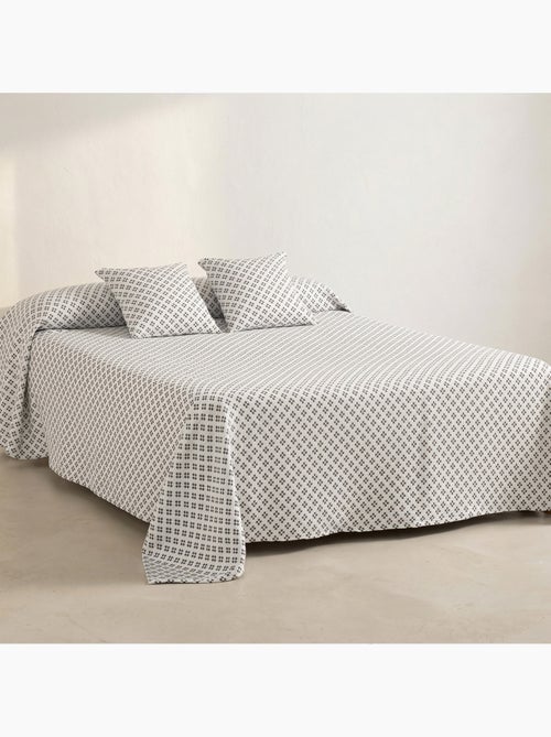 Katoenen bedsprei met reliëf geometrisch dessin en getextureerde stof. - Kiabi Katoenen bedsprei met reliëf geometrisch dessin en getextureerde stof. - Kiabi