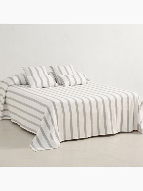 Katoenen bedsprei met streepdessin en getextureerde ruitstof. - Kiabi Katoenen bedsprei met streepdessin en getextureerde ruitstof. - Kiabi