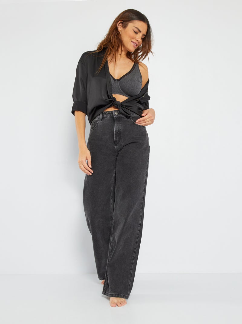 Katoenen beha met cupmaat D&E GRIJS - Kiabi