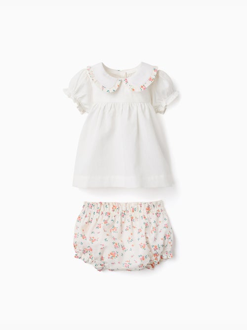 Katoenen blouse en bloomers met ruches - Kiabi