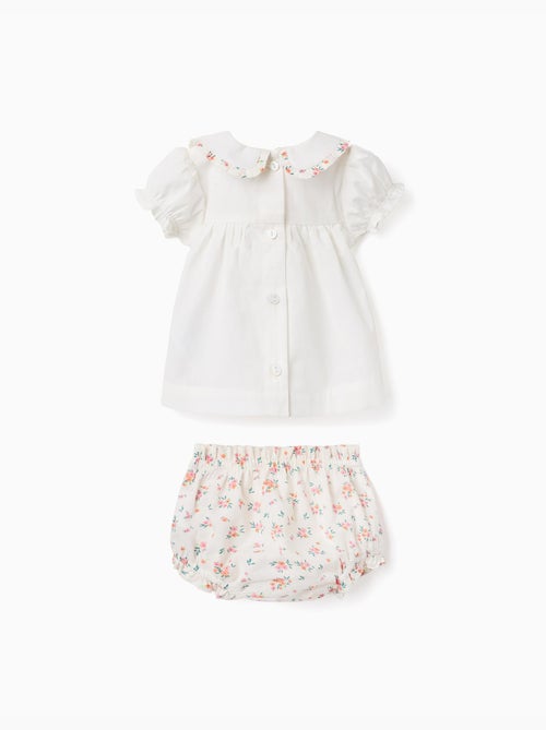 Katoenen blouse en bloomers met ruches - Kiabi