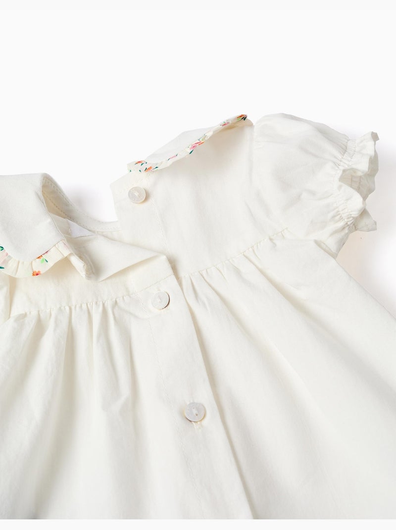 Katoenen blouse en bloomers met ruches Lichtbeige - Kiabi
