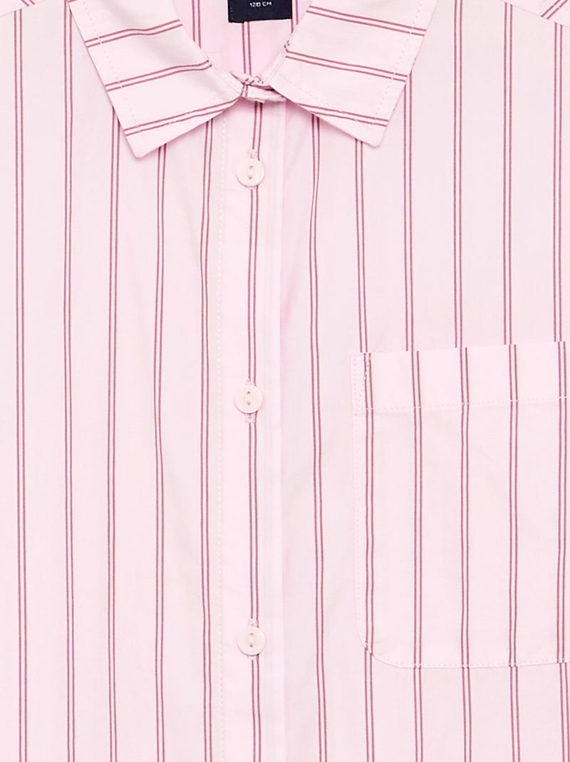 Katoenen blouse met lange mouwen Rose - Kiabi