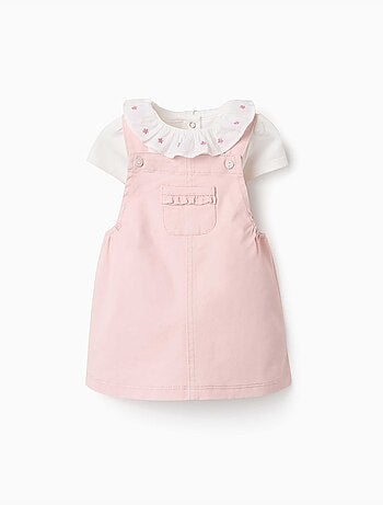 Katoenen body en pinafore jurk