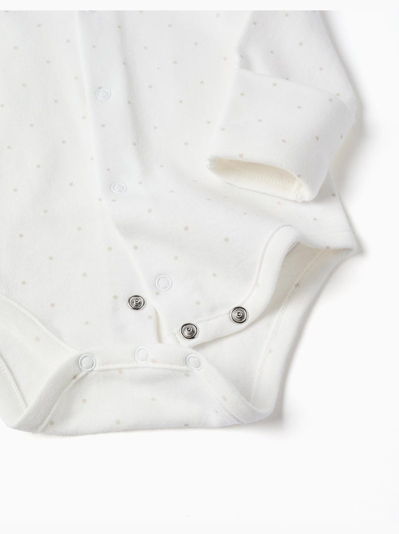Katoenen body + fluwelen tuinbroek set Lichtgrijs - Kiabi