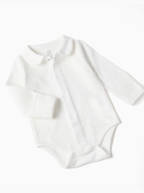 Katoenen body + fluwelen tuinbroek set - Kiabi