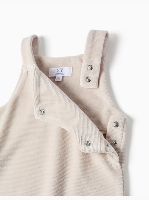 Katoenen body + fluwelen tuinbroek set - Kiabi