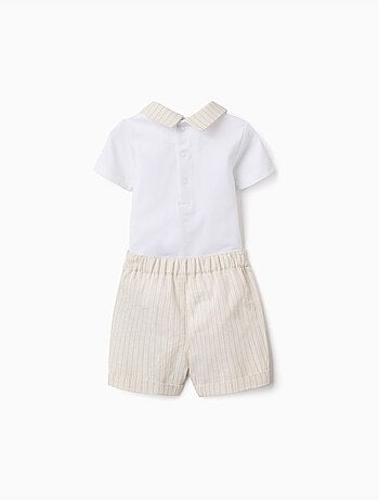 Katoenen body + gestreepte shortset