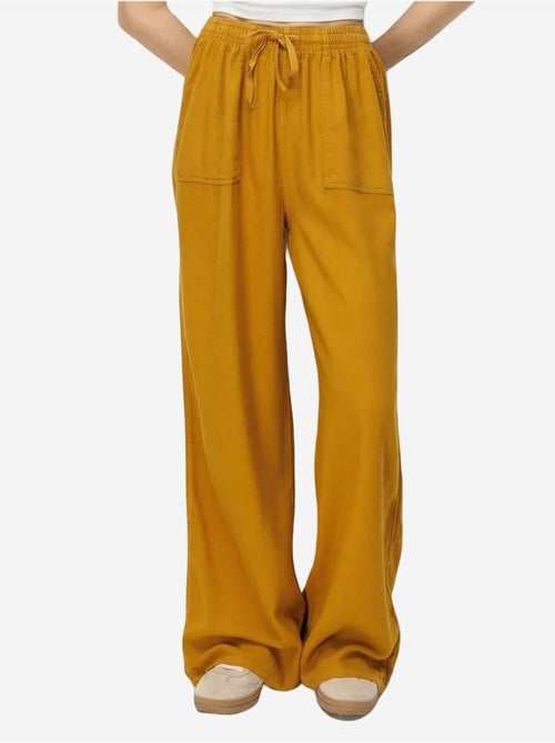 Katoenen broek met middelhoge taille, rechte pijpen en striksluiting mixray - Kiabi