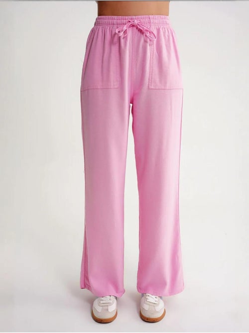 Katoenen broek met middelhoge taille, rechte pijpen en striksluiting mixray - Kiabi