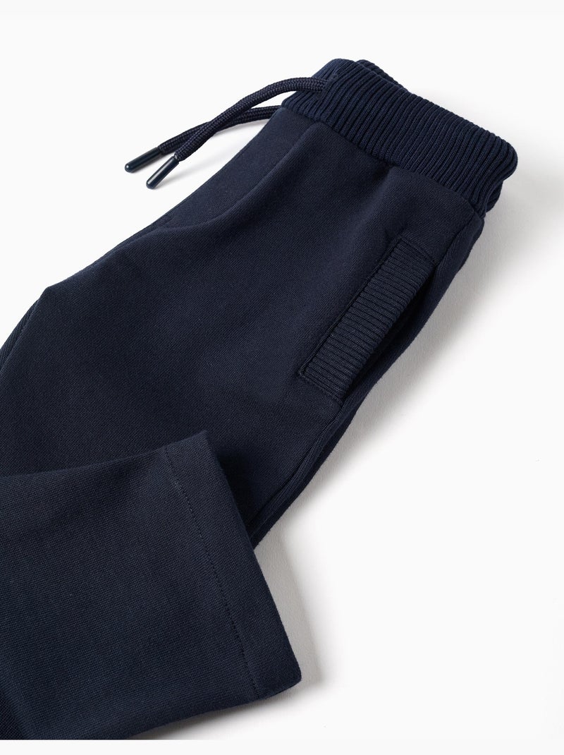 Katoenen broek met trekkoord Donkerblauw - Kiabi