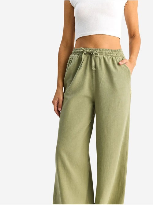 Katoenen broek met wijde pijpen en koord in de taille lucci - Kiabi Katoenen broek met wijde pijpen en koord in de taille lucci - Kiabi
