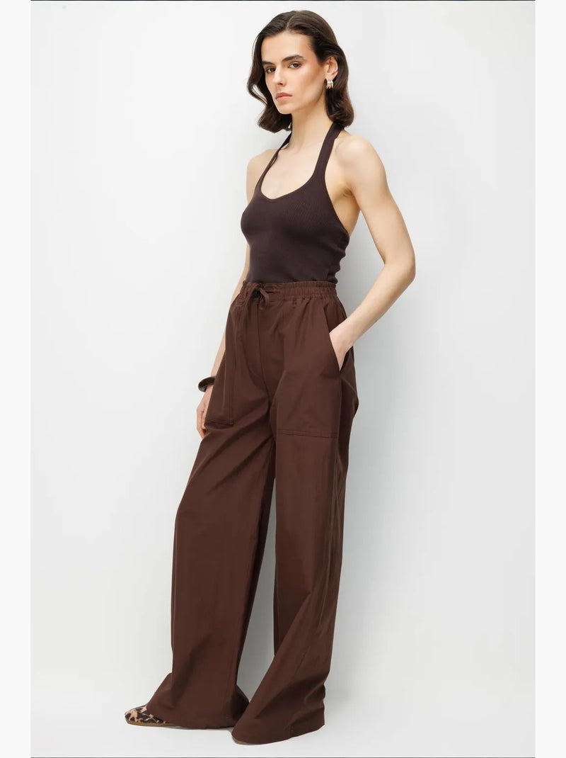 Katoenen broek mixray Chocoladebruin - Kiabi