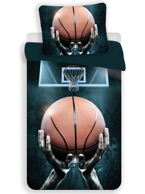 Katoenen dekbedovertrek NBA Basket USA met fotorealistische basketbalprint – 140 x 200 cm - Kiabi