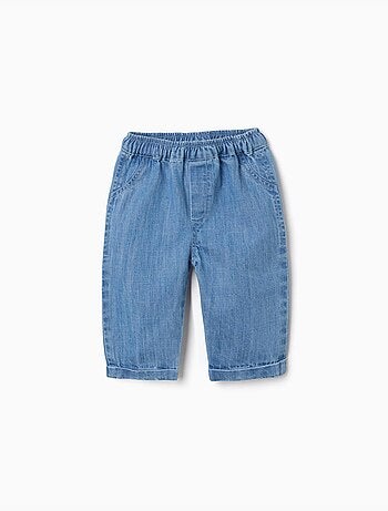 Katoenen denim broek met elastische tailleband