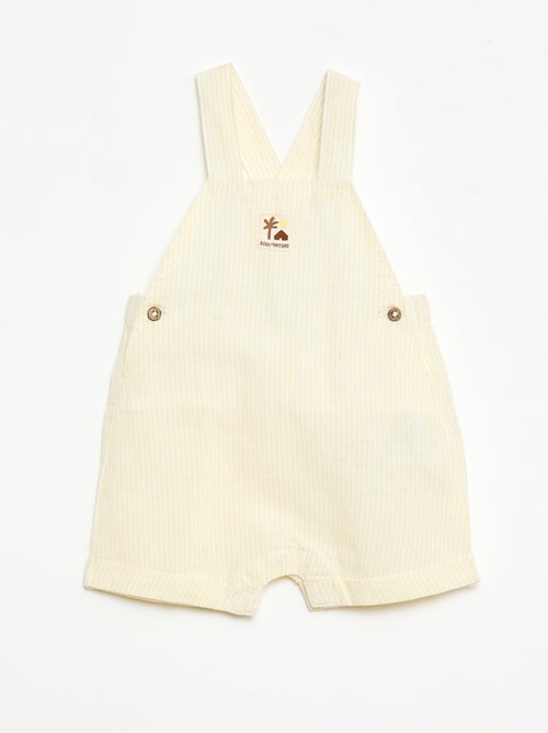 Katoenen en linnen tuinbroekshort - Kiabi Katoenen en linnen tuinbroekshort - Kiabi