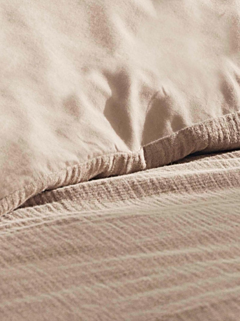 Katoenen gaas beddengoed set Zandbeige - Kiabi